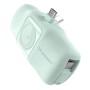 Wozinsky WF16-YCS 5000mAh 15W USB-C Mini Power Bank with Built-in USB-C Cable and Apple Watch Charger - Green