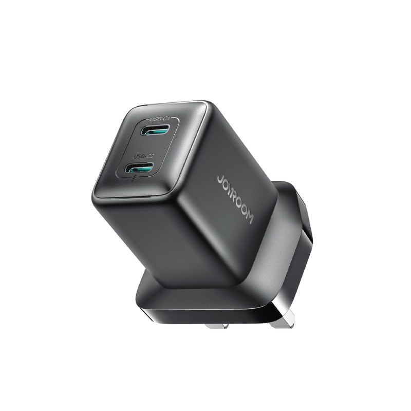 Joyroom JR-TCG17 45W 2 x USB-C wall charger (UK plug) - black Joyroom JR-TCG17 45W 2 x USB-C wall charger (UK plug) - black