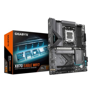 GIGABYTE X870 EAGLE WIFI7 Motherboard - Supports AMD Ryzen 9000 CPUs, 14+2+2 phases VRM, up to 8000MHz DDR5 (OC), 1xPCIe 5.0 + 2