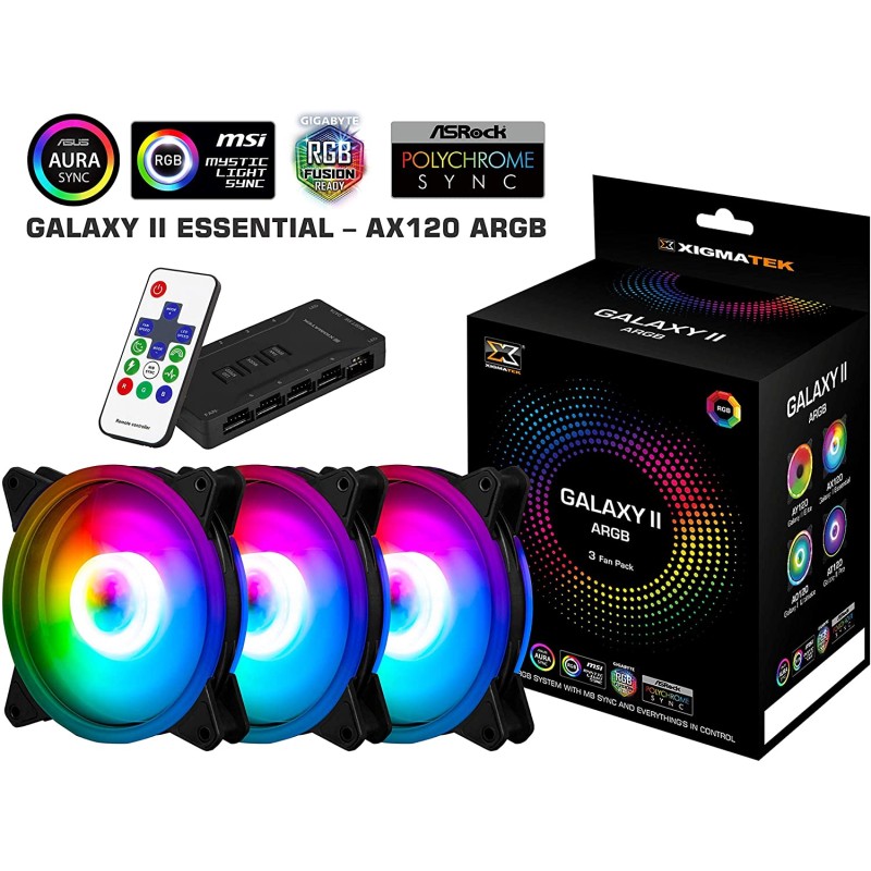 GALAXY II PRO ARGB (3 FAN PACK) 120mm AT120 GALAXY II PRO ARGB (3 FAN PACK) 120mm AT120