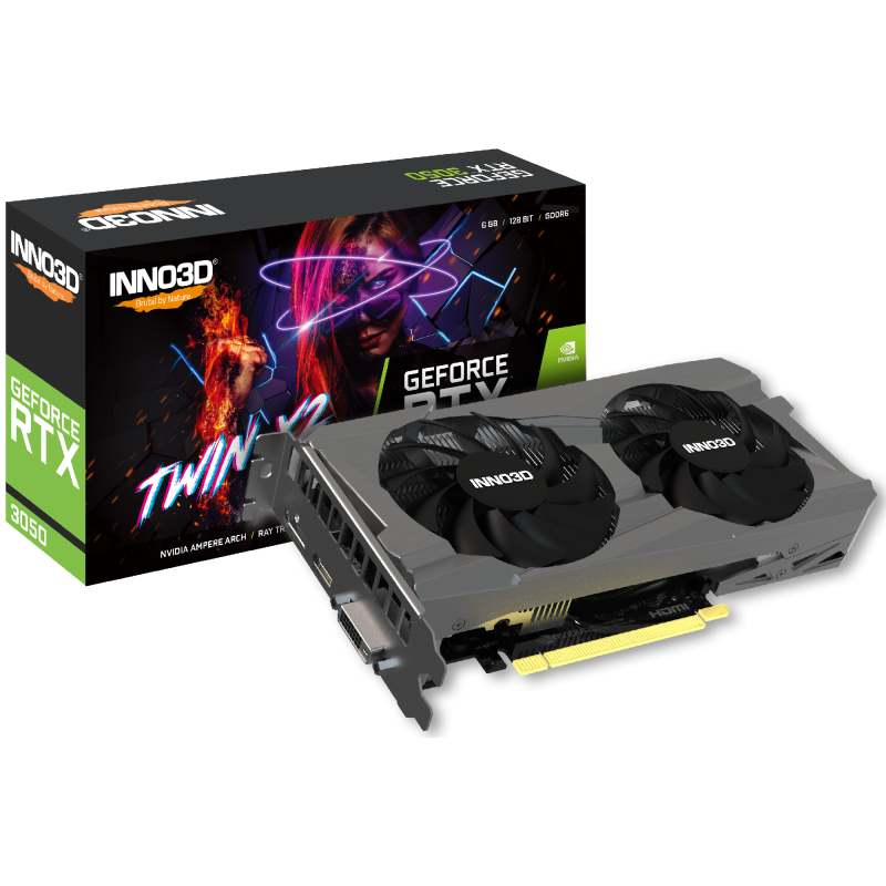 Inno3D GeForce RTX 3050 6GB GDDR6 Twin X2 Inno3D GeForce RTX 3050 6GB GDDR6 Twin X2