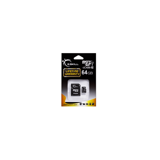 GSKILL microSDXC 64GB UHS-1 / Class 10 SD Card Adapter Included GSKILL microSDXC 64GB UHS-1 / Class 10 SD Card Adapter Included