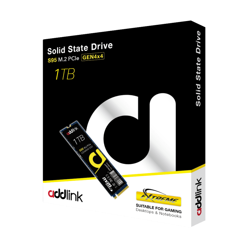 ADDLINK 1TB s95 M.2 2280 PCIe GEN4X4 NVMe 1.4 ( Upto R:7200 , W:6000) WITH DRAM ADDLINK 1TB s95 M.2 2280 PCIe GEN4X4 NVMe 1.4 ( Upto R:7200 , W:6000) WITH DRAM