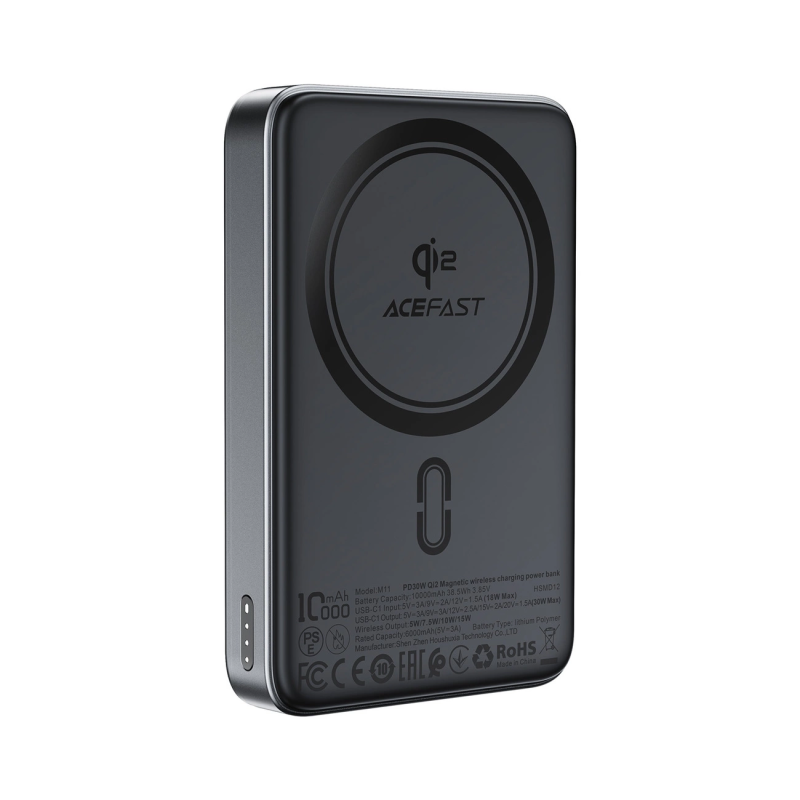 Acefast M11-10000 PD30W Qi2 magnetic wireless charging power bank