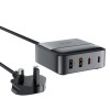 Acefast Z6 PD65W GaN (2*USB-C+2*USB-A) desktop charging adapter,black (UK)