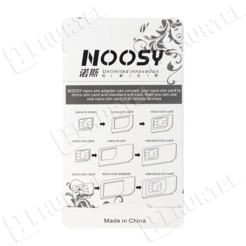 Noosy Adapter Nano Micro Sim 3in1 iPhone Set + key Noosy Adapter Nano Micro Sim 3in1 iPhone Set + key