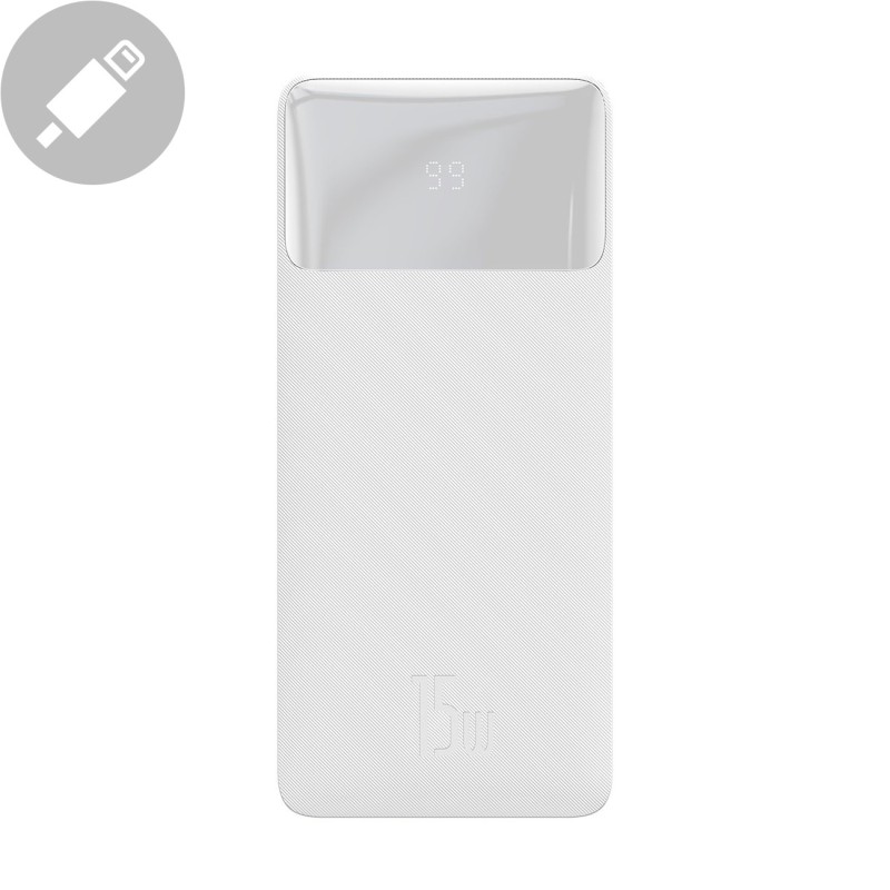 Baseus Bipow powerbank with display 10000mAh 15W white (Overseas Edition) + USB-A - Micro USB cable 0.25m white (PPBD050002) Baseus Bipow powerbank with display 10000mAh 15W white (Overseas Edition) + USB-A - Micro USB cable 0.25m white (PPBD050002)