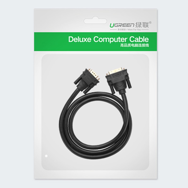 Ugreen cable cable DVI-I (Dual Link - 24+5) - VGA 2m black (DV102)
