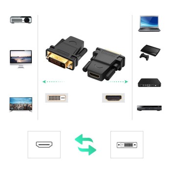 Ugreen HDMI adapter (female) - DVI 24 + 1 (male) FHD 60 Hz black (20124) Ugreen HDMI adapter (female) - DVI 24 + 1 (male) FHD 60 Hz black (20124)