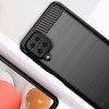 Carbon Case Flexible Cover Case for Samsung Galaxy A12 / Galaxy M12 black