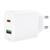 Acefast wall charger USB Type C / USB 20W, PPS, PD, QC 3.0, AFC, FCP white (A25 white) Acefast wall charger USB Type C / USB 20W, PPS, PD, QC 3.0, AFC, FCP white (A25 white)