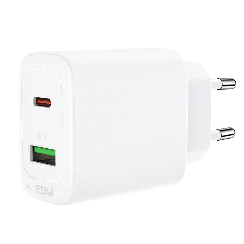 Acefast wall charger USB Type C / USB 20W, PPS, PD, QC 3.0, AFC, FCP white (A25 white) Acefast wall charger USB Type C / USB 20W, PPS, PD, QC 3.0, AFC, FCP white (A25 white)