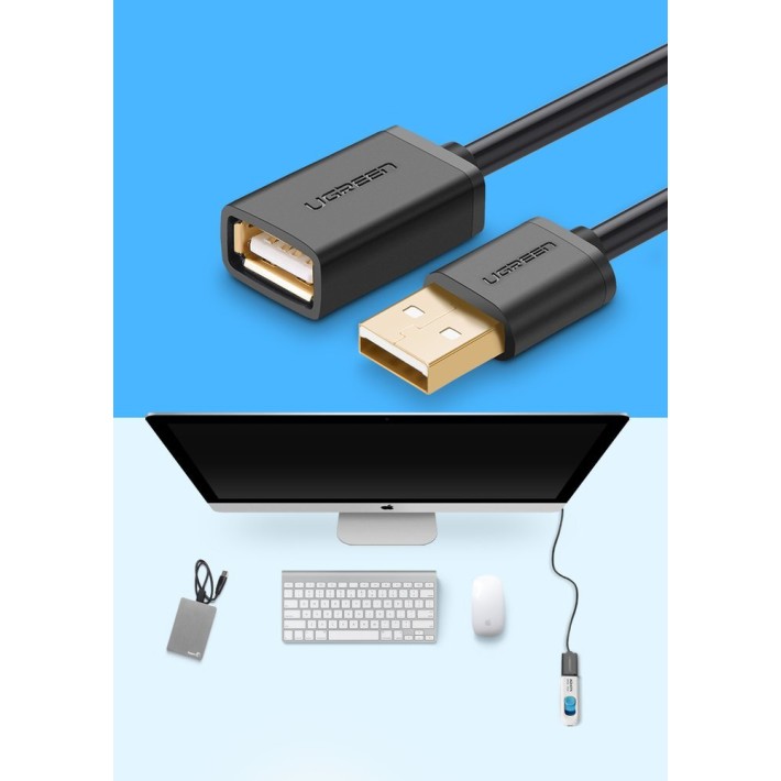 Ugreen cable adapter USB (female) - USB (male) 2m black (10316) Ugreen cable adapter USB (female) - USB (male) 2m black (10316)