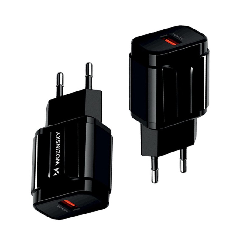 Wozinsky USB Quick Charge charger black (WWC-B02) Wozinsky USB Quick Charge charger black (WWC-B02)