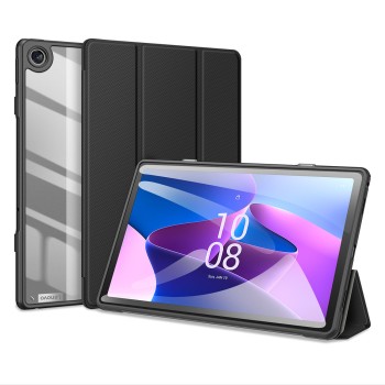 DUX DUCIS Toby Armored Flip Smart Case for Lenovo Tab M10 Plus Gen 3 with Stylus Holder Black