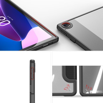 DUX DUCIS Toby Armored Flip Smart Case for Lenovo Tab M10 Plus Gen 3 with Stylus Holder Black