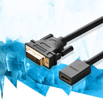 Ugreen cable adapter cable DVI (male) - HDMI (female) 0.15m black (20118) Ugreen cable adapter cable DVI (male) - HDMI (female) 0.15m black (20118)