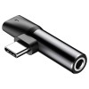 Baseus Audio Converter L41 Adapter from USB-C to USB-C port (female) + headphones jack 3,5 mm (female) black (CATL41-01) Baseus Audio Converter L41 Adapter from USB-C to USB-C port (female) + headphones jack 3,5 mm (female) black (CATL41-01)