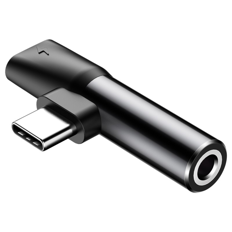 Baseus Audio Converter L41 Adapter from USB-C to USB-C port (female) + headphones jack 3,5 mm (female) black (CATL41-01) Baseus Audio Converter L41 Adapter from USB-C to USB-C port (female) + headphones jack 3,5 mm (female) black (CATL41-01)