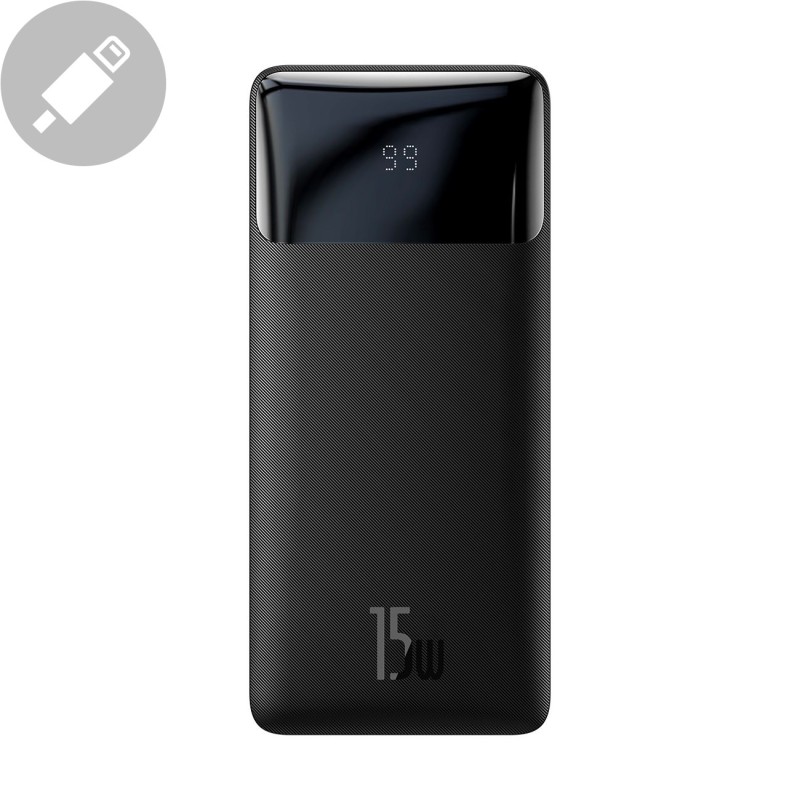 Baseus Bipow power bank with display 30000mAh 15W black (Overseas Edition) + USB-A - Micro USB cable 0.25m black (PPBD050201) Baseus Bipow power bank with display 30000mAh 15W black (Overseas Edition) + USB-A - Micro USB cable 0.25m black (PPBD050201)
