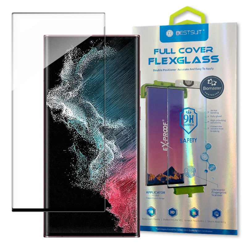 Bestsuit 3D Edge Nano Flexi Glass Glass Film Full Screen Tempered Glass With Frame For Samsung Galaxy S22 Ultra Transparent Bestsuit 3D Edge Nano Flexi Glass Glass Film Full Screen Tempered Glass With Frame For Samsung Galaxy S22 Ultra Transparent