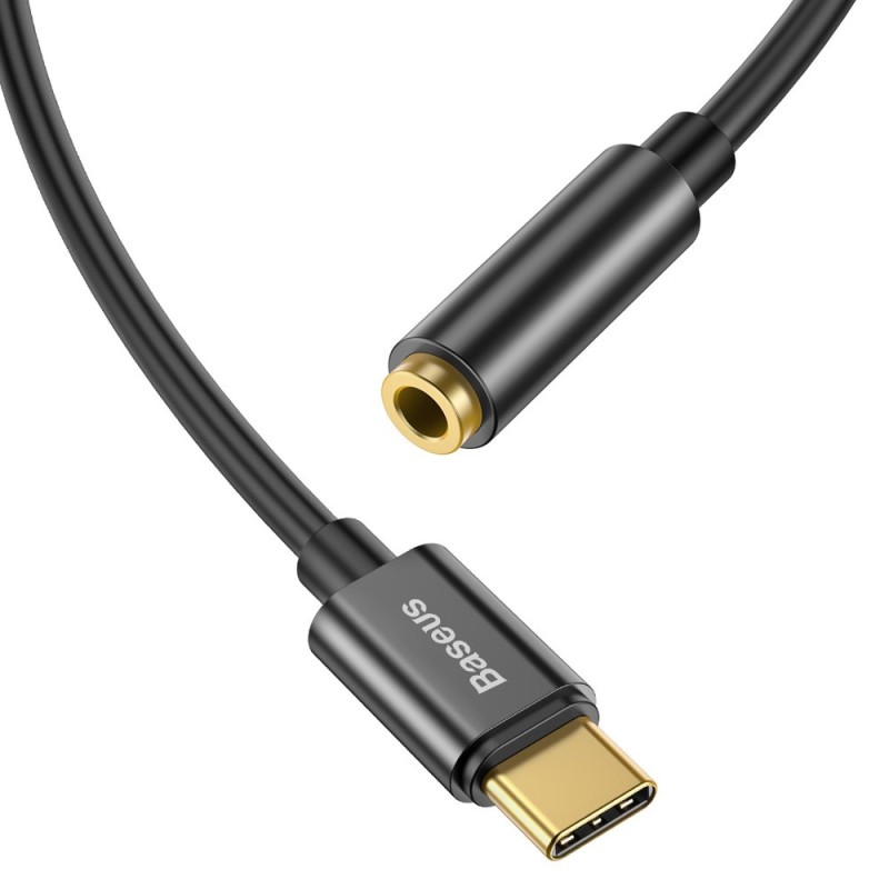 Baseus L54 headphone adapter USB-C to 3.5mm audio jack DAC 24 bit 48 KHz black (CATL54-01) Baseus L54 headphone adapter USB-C to 3.5mm audio jack DAC 24 bit 48 KHz black (CATL54-01)