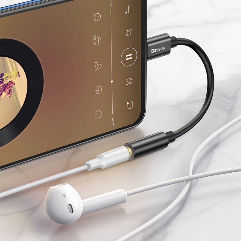 Baseus L54 headphone adapter USB-C to 3.5mm audio jack DAC 24 bit 48 KHz black (CATL54-01) Baseus L54 headphone adapter USB-C to 3.5mm audio jack DAC 24 bit 48 KHz black (CATL54-01)