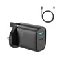 Joyroom fast UK wall charger USB Type C / USB 20W PD QC3.0 black (L-QP2011) + USB Type C - Lightning cable 1m (S-M006)