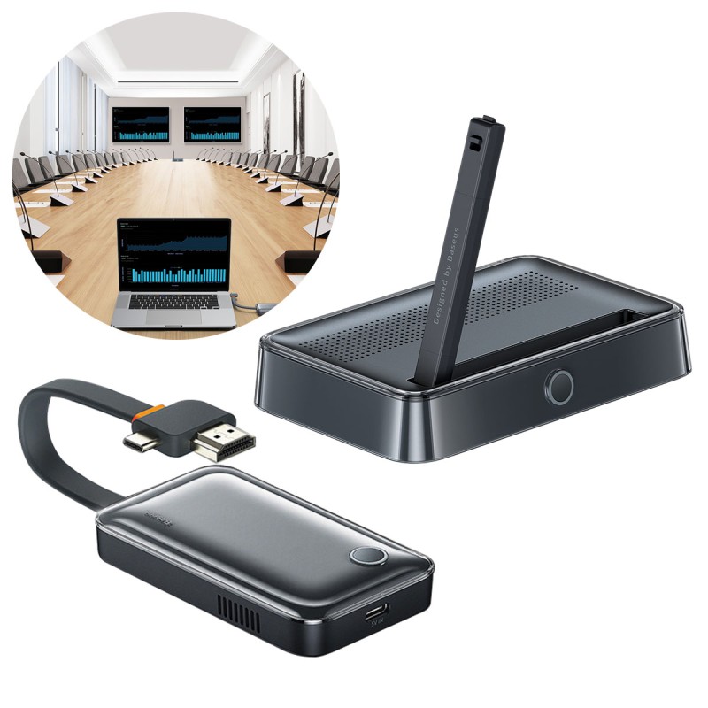 Baseus Set of Transmitter and Receiver for Wireless HDMI 4K 30Hz Black (WKGQ050013)