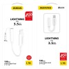 Dudao audio adapter headphone adapter from Lightning to 3.5 mm mini jack white (L16i white)