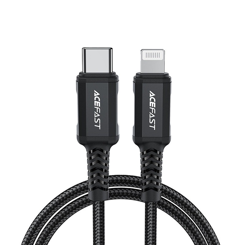 Acefast C4-01 Lightning - USB-C PD cable 30W 3A 480Mb/s 1.8m - black Acefast C4-01 Lightning - USB-C PD cable 30W 3A 480Mb/s 1.8m - black