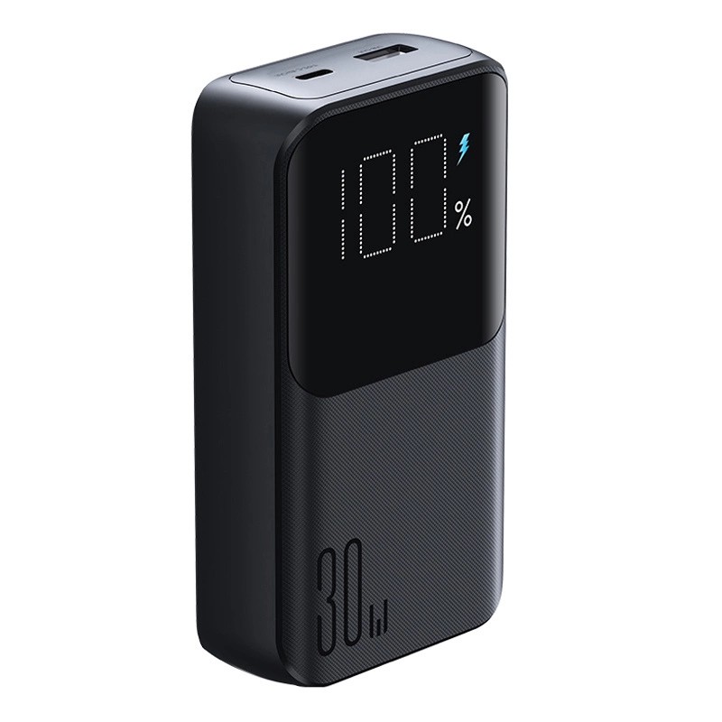 Joyroom JR-PBC07 20000mAh 30W mini power bank with USB-C and Lightning cables - black Joyroom JR-PBC07 20000mAh 30W mini power bank with USB-C and Lightning cables - black