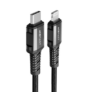 Acefast C1-01 Lightning - USB-C MFi PD cable 30W 3A 480Mb/s 1.2m - black Acefast C1-01 Lightning - USB-C MFi PD cable 30W 3A 480Mb/s 1.2m - black