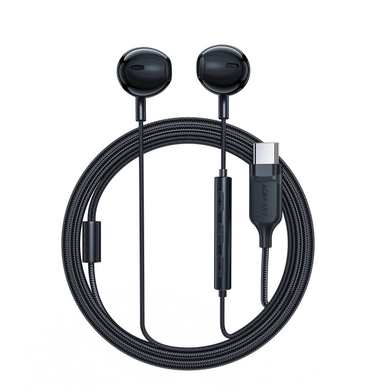 Acefast L2 in-ear headphones with USB-C connector, microphone and remote control 1.2 m - black Acefast L2 in-ear headphones with USB-C connector, microphone and remote control 1.2 m - black
