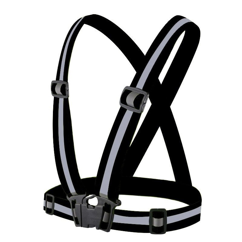 Adjustable reflective harness for running bike - black Adjustable reflective harness for running bike - black