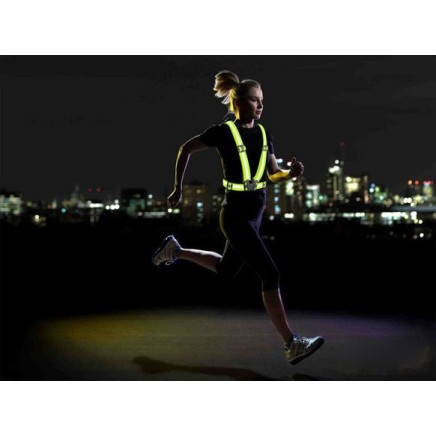 Adjustable reflective harness for a running bike - yellow Adjustable reflective harness for a running bike - yellow