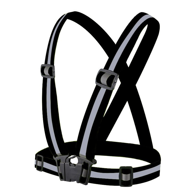 Adjustable reflective harness for running bike - black Adjustable reflective harness for running bike - black