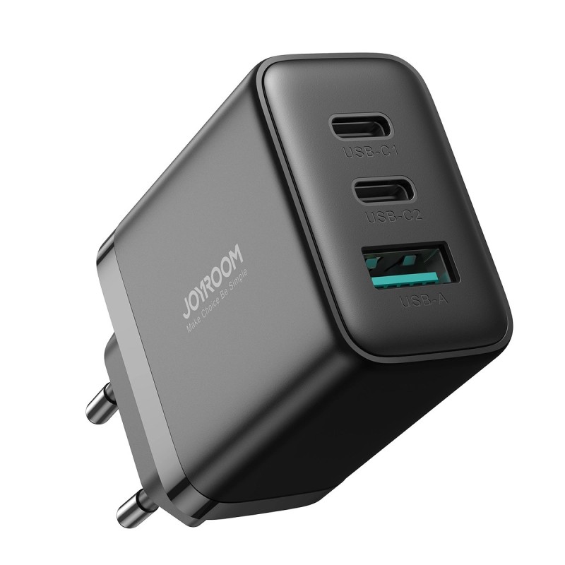 Joyroom JR-TCF10 fast charger 2x USB-C USB-A 32W - black Joyroom JR-TCF10 fast charger 2x USB-C USB-A 32W - black