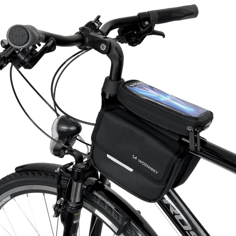 Wozinsky bicycle frame bag, waterproof phone case, 1.5l, black (WBB26BK) Wozinsky bicycle frame bag, waterproof phone case, 1.5l, black (WBB26BK)