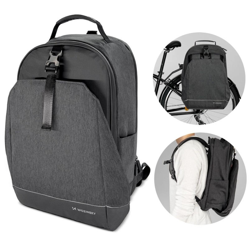 Wozinsky bicycle trunk bag, bicycle backpack with frame, 2-in-1, 40l, black (WBB33BK)