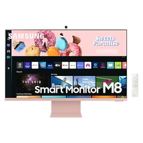 SAMSUNG MONITOR 32'', BUSINESS, G, VA, UHD 3840x2160, 4MS, 60HZ, 3000:1, SMART TV EXPERIENCE, FLICKER FREE, SPEAKERS, WEBCAM, HEIGHT ADJUST, TILT, USB-C, 1X MICRO HDMI, BLUETOOTH, BUILT IN WIFI, 2YW, SUNSET PINK