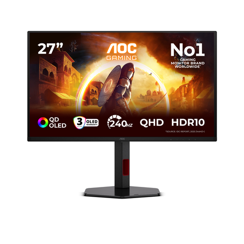 AOC G4 Q27G4ZDR computer monitor 67.3 cm (26.5\") 2560 x 1440 pixels Quad HD QD-OLED Black, Red