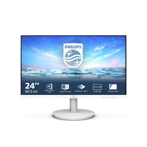 Philips V Line 241V8AW/00 computer monitor 60.5 cm (23.8\") 1920 x 1080 pixels Full HD LCD White Philips V Line 241V8AW/00 computer monitor 60.5 cm (23.8\") 1920 x 1080 pixels Full HD LCD White