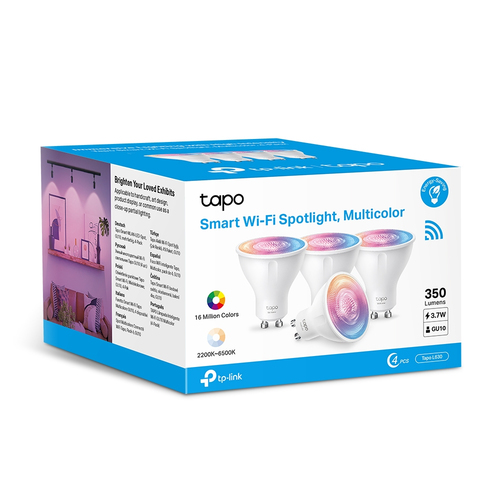 TP-Link Tapo Smart Wi-Fi Spotlight, Dimmable, 4-Pack