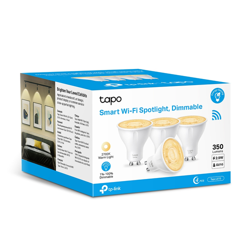 TP-Link Tapo Smart Wi-Fi Spotlight, Dimmable, 4-Pack TP-Link Tapo Smart Wi-Fi Spotlight, Dimmable, 4-Pack