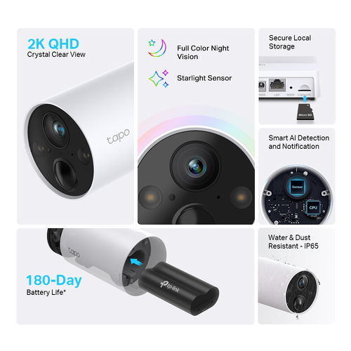 TP-Link Tapo Smart Wire-Free Security Camera System, 1-Camera System TP-Link Tapo Smart Wire-Free Security Camera System, 1-Camera System