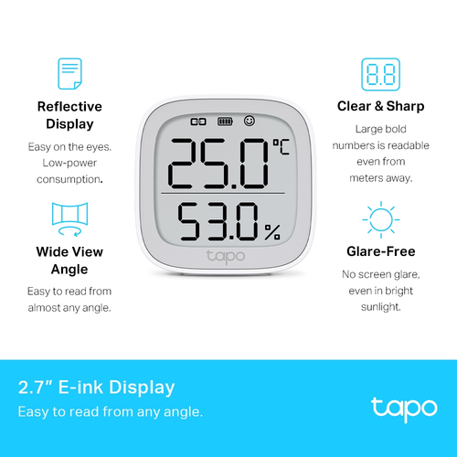 TP-Link Tapo Smart Temperature & Humidity Monitor TP-Link Tapo Smart Temperature & Humidity Monitor