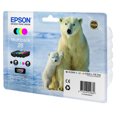 Epson Polar bear Multipack 4-colours 26 Claria Premium Ink Epson Polar bear Multipack 4-colours 26 Claria Premium Ink