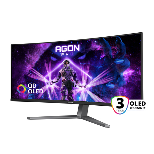 AOC AGON PRO AG346UCD computer monitor 86.4 cm (34\") 3440 x 1440 pixels Wide Quad HD QD-OLED Black, Grey AOC AGON PRO AG346UCD computer monitor 86.4 cm (34\") 3440 x 1440 pixels Wide Quad HD QD-OLED Black, Grey