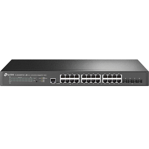TP-Link JetStream 24-Port 2.5GBASE-T and 4-Port 10GE SFP+ L2+ Managed Switch with 16-Port PoE+ & 8-Port PoE++ TP-Link JetStream 24-Port 2.5GBASE-T and 4-Port 10GE SFP+ L2+ Managed Switch with 16-Port PoE+ & 8-Port PoE++